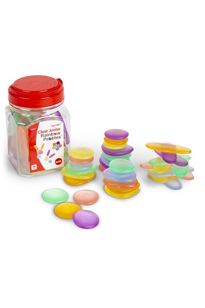 Edx Education Junior Rainbow Pebbles - Jar of 36 - Clear