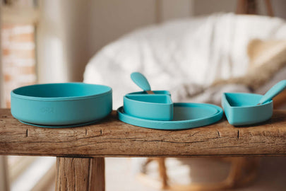 kids plate bento box blue