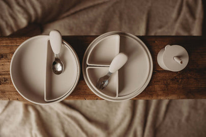 kids plate bento box white