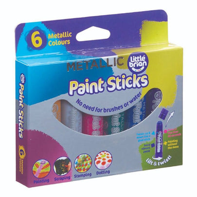 Little Brian 6 Pack Metallic Paint Sticks