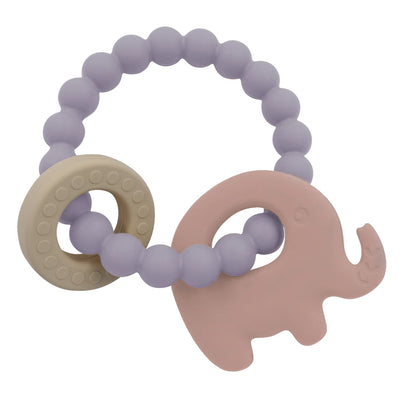 Silicone elephant teether ring - Lilac