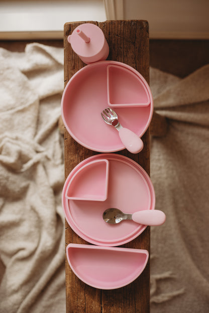 silicone bento box kids plate and cutlery set
