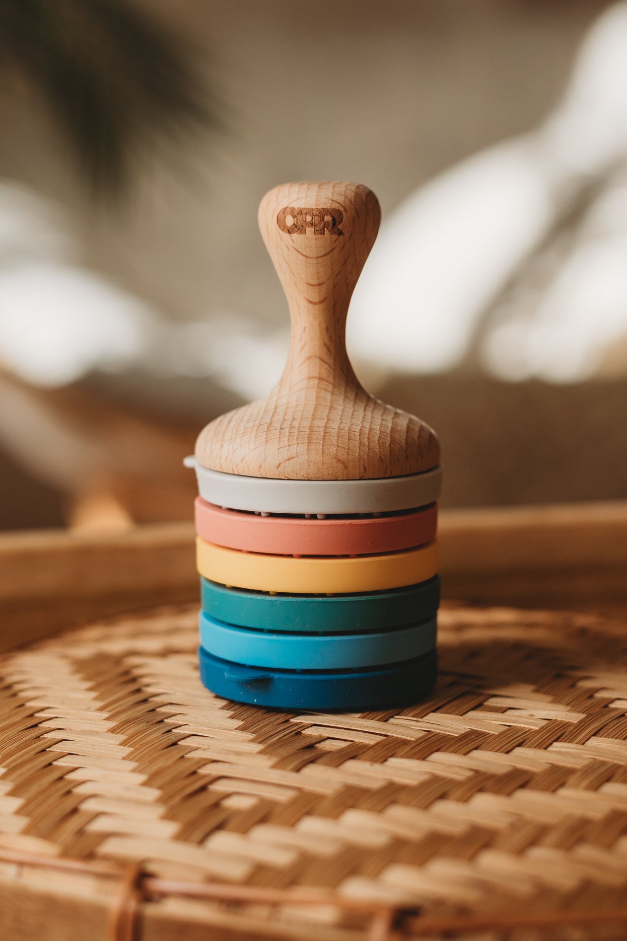 Under the Sea dough stamper set with wooden handle and six silicone stamps