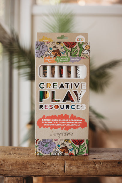 colouring flowers mat