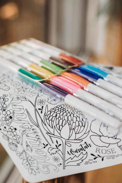 Silicone Colouring Mat - Australian Flora and Fauna