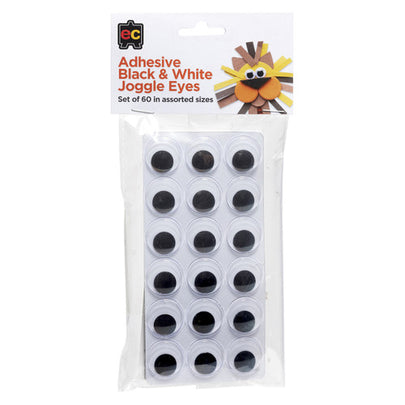 Adhesive Joggle Eye Set of 60 (Black & White or Colour)