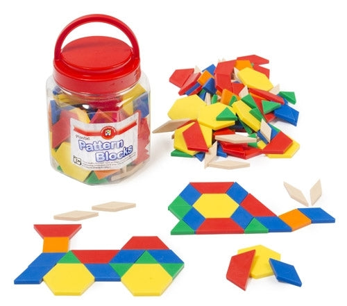 Learning Can Be Fun - Solid Plastic Pattern Blocks (jar of 126)