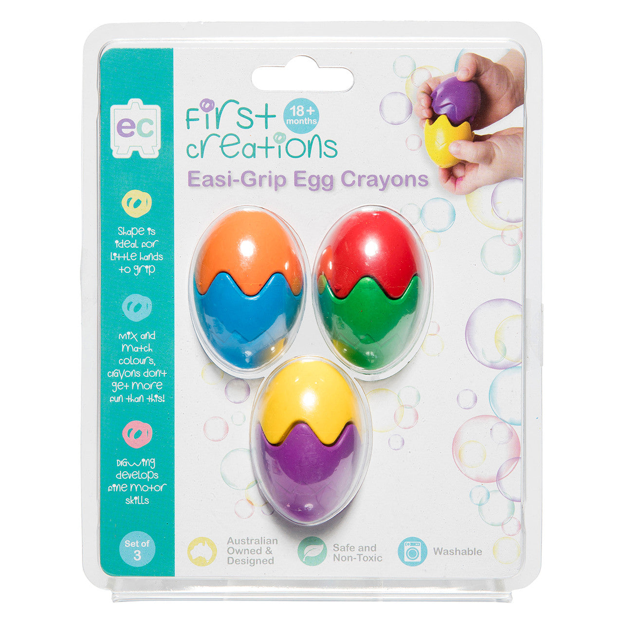 Easi-Grip Egg Crayons Set of 3