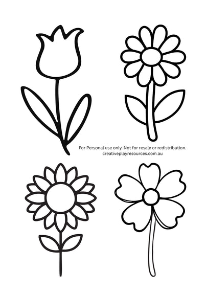 Flower Colouring Pages Printable (8 Designs)