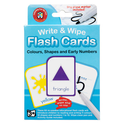 Write & Wipe Flash Cards Colour Shape Numbers