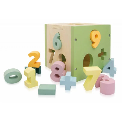 Sassi Wooden Numbers Cube & Book 18m+