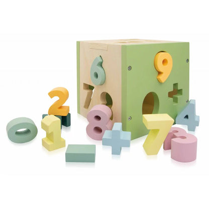 Sassi Wooden Numbers Cube & Book 18m+