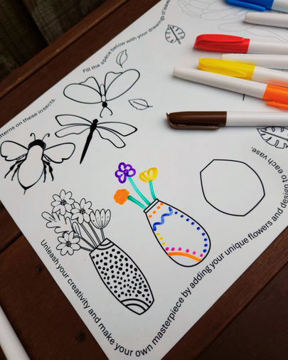 Double-Sided Silicone Colouring Mat + 10 Markers - Australian Flora and Fauna