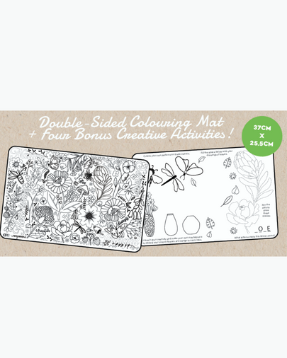 double sided silicone colouring mat - nature theme