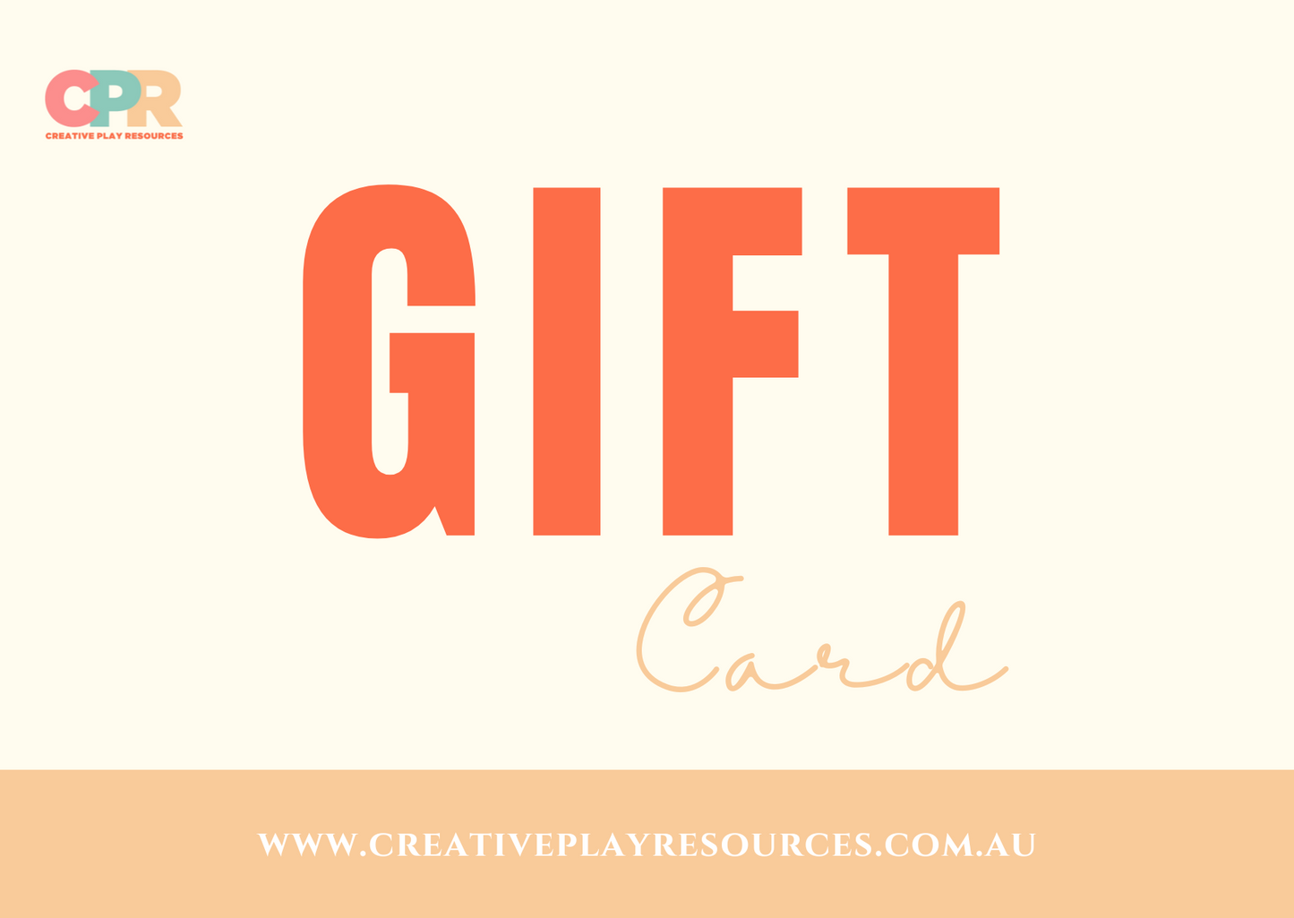 Creative Play Resources Gift card for kids