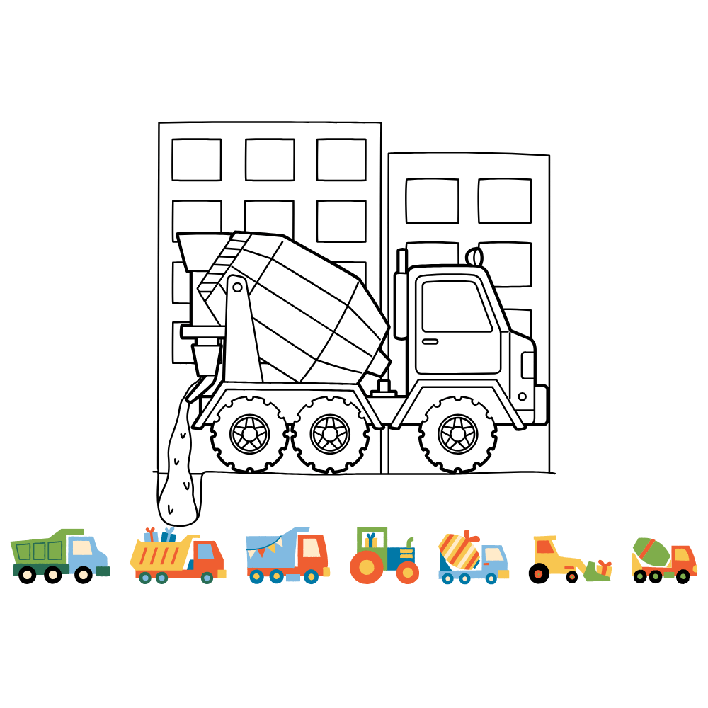 cement truck colouring