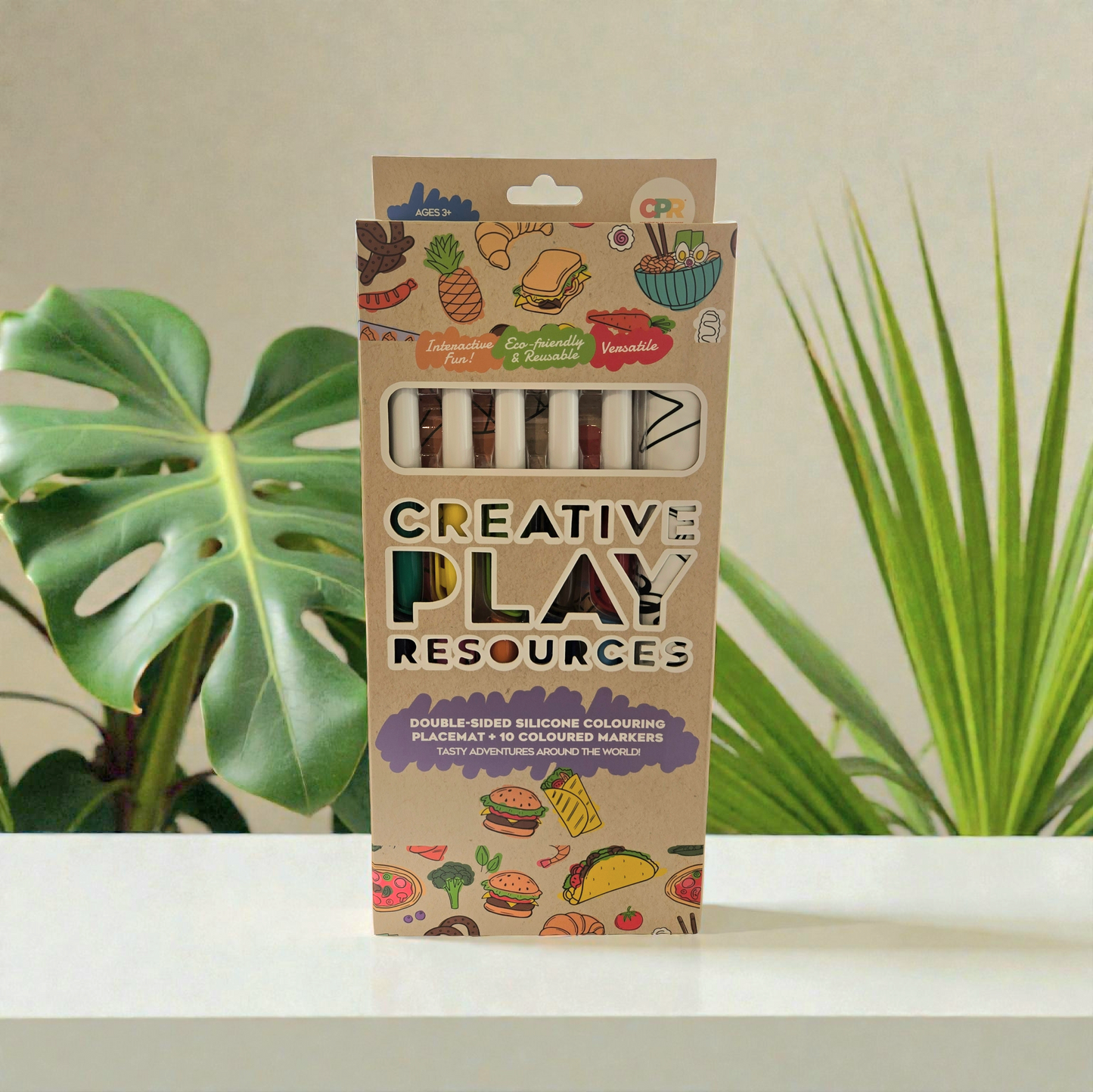 Packaging of Creative Play Resources with plants in the background