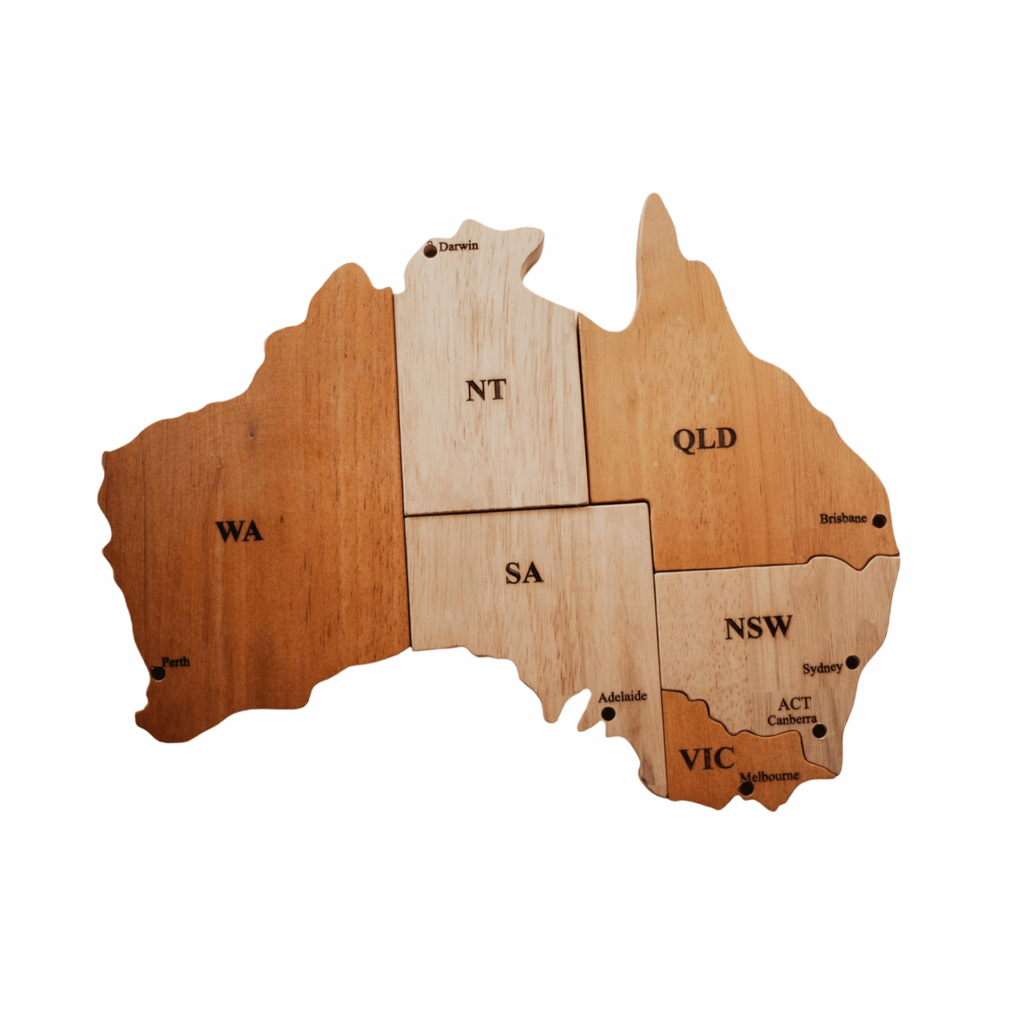 Australian Map Wooden Puzzle Play set - www.creativeplayresources.com.au