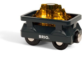 BRIO - Light Up Gold Wagon 2 pieces - www.creativeplayresources.com.au