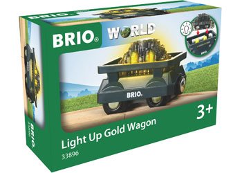 BRIO - Light Up Gold Wagon 2 pieces - www.creativeplayresources.com.au