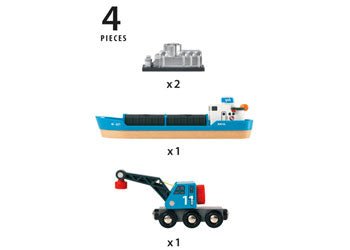 BRIO Vehicle - Container & Crane Wagon, 4 pieces - www.creativeplayresources.com.au