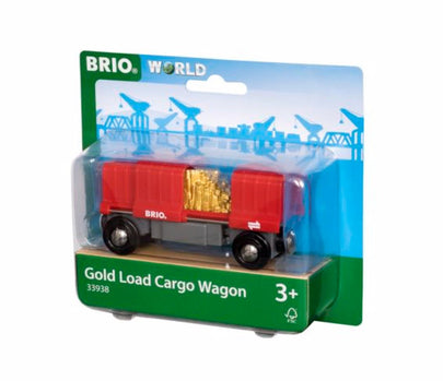 BRIO Vehicle - Gold Load Cargo Wagon, 2 pieces - www.creativeplayresources.com.au