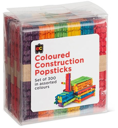 Construction Popsticks Coloured Packet 300 - www.creativeplayresources.com.au