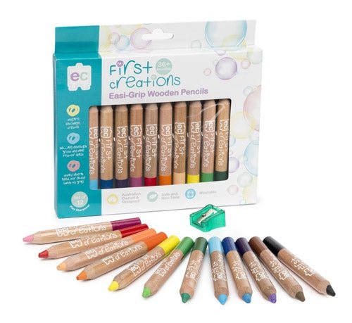 Easi-Grip Wooden Pencils Pack of 6 or 12 - www.creativeplayresources.com.au