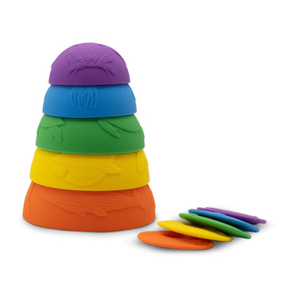 Jellystone Designs - Ocean stacking cups (Rainbow Bright) - www.creativeplayresources.com.au