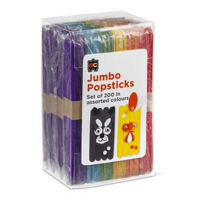 Jumbo Popsticks Coloured Packet 200 - www.creativeplayresources.com.au