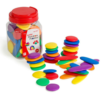 Junior Rainbow Pebbles Jar of 36 - www.creativeplayresources.com.au