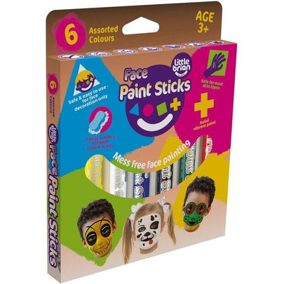 Little Brian Face Paint Sticks - 6 Pack - www.creativeplayresources.com.au