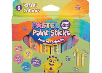 Little Brian Paint Sticks - Pastel 6pk - www.creativeplayresources.com.au