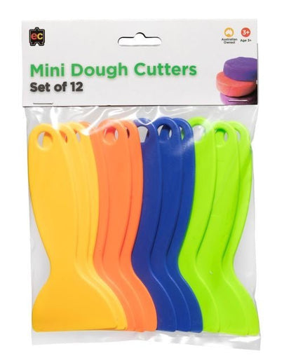 Mini Dough Cutters 12Pk 4 Colours - www.creativeplayresources.com.au