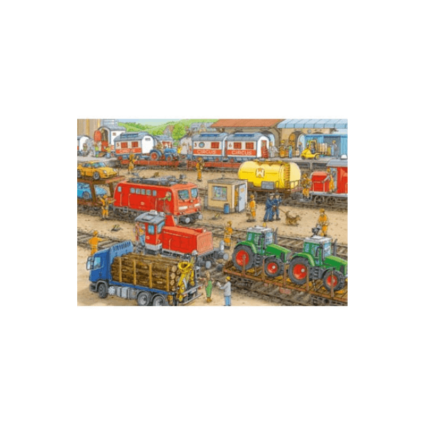Ravensburger - Busy Train Station Puzzle 2x24 pieces - www.creativeplayresources.com.au