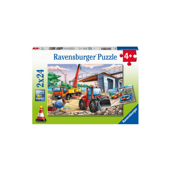 Ravensburger - Construction & Cars Puzzle 2x24pc - www.creativeplayresources.com.au