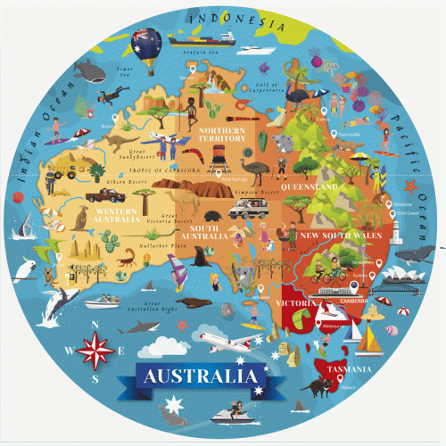 Sassi Travel, Learn and Explore - Puzzle and Book Set - Australia, 210 pcs - www.creativeplayresources.com.au