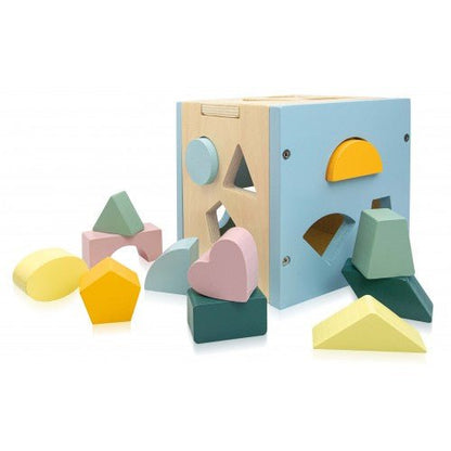 Sassi Wooden Sorting Box and Book - Shapes - www.creativeplayresources.com.au