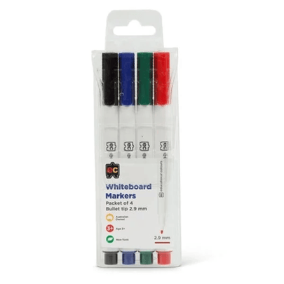 Whiteboard Markers Thin Set of 4 - www.creativeplayresources.com.au